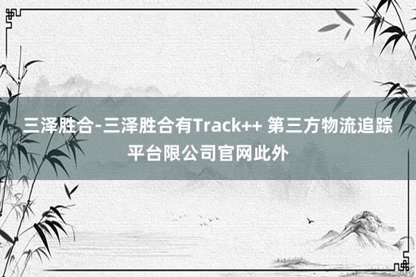 三泽胜合-三泽胜合有Track++ 第三方物流追踪平台限公司官网此外